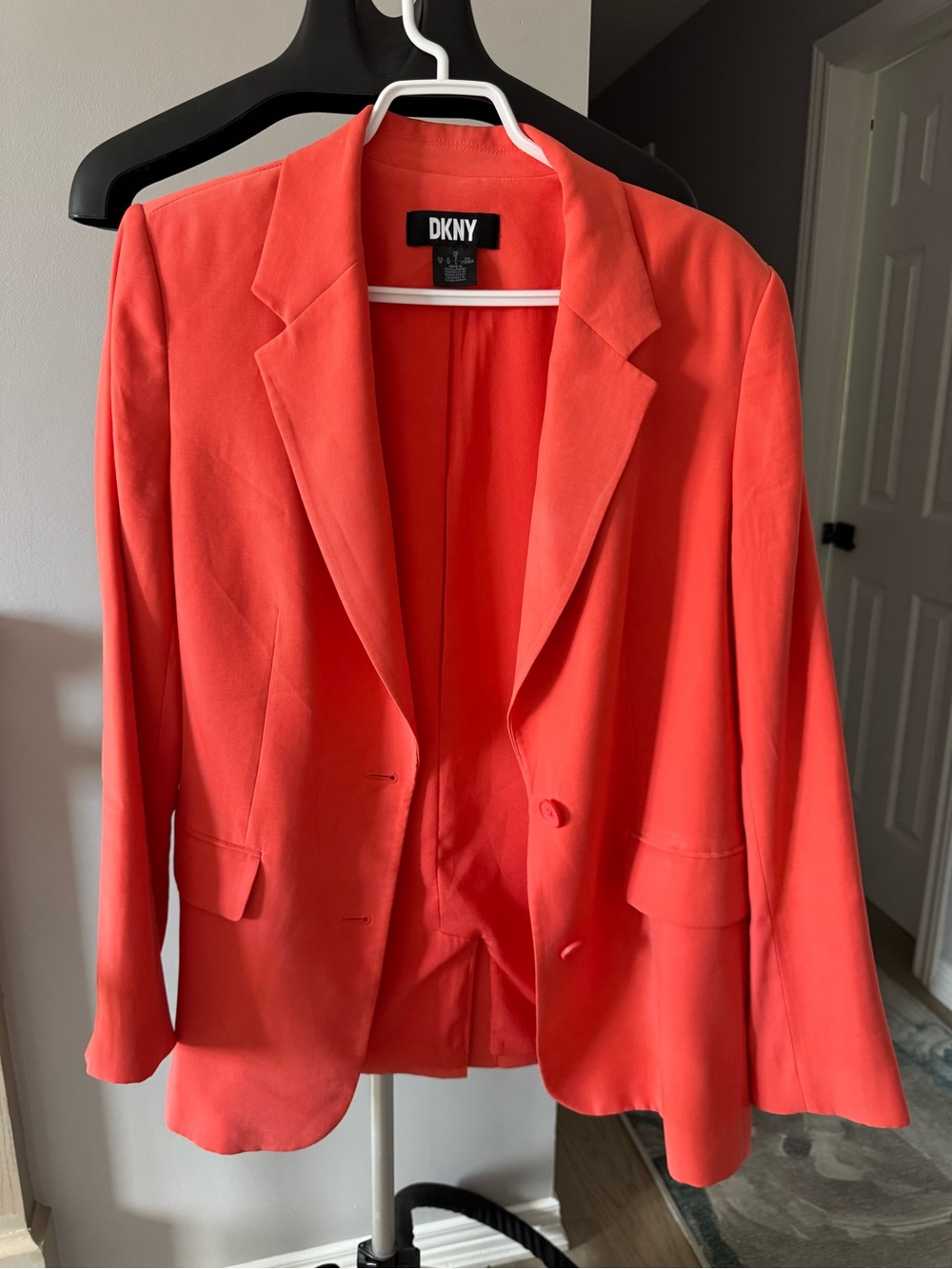 DKNY Bright Coral Single-Breasted Women's Blazer